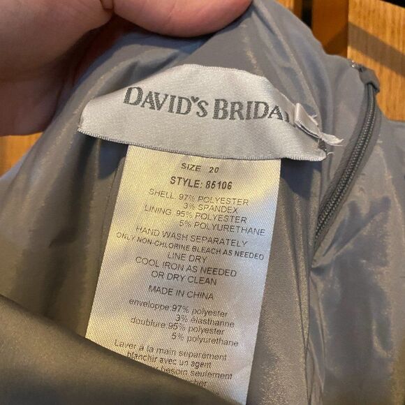 David’s Bridal Mercury Satin One Shoulder Dress 20 - Picture 2 of 4